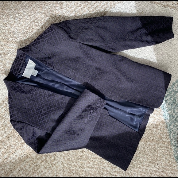 Collarless 3/4 sleeve blazer - Picture 7 of 8